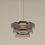 Levels Series Modern Layered Glass LED Pendant Light and Ceiling Hanging Fixture