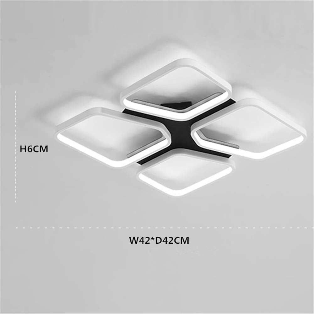 Modern Geometric LED Flush Mount Ceiling Light with Silica Gel and Aluminum Shades