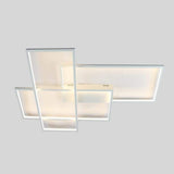 Modern Rectangular Three Tier LED Flush Mount Ceiling Light with Integrated Central Panel