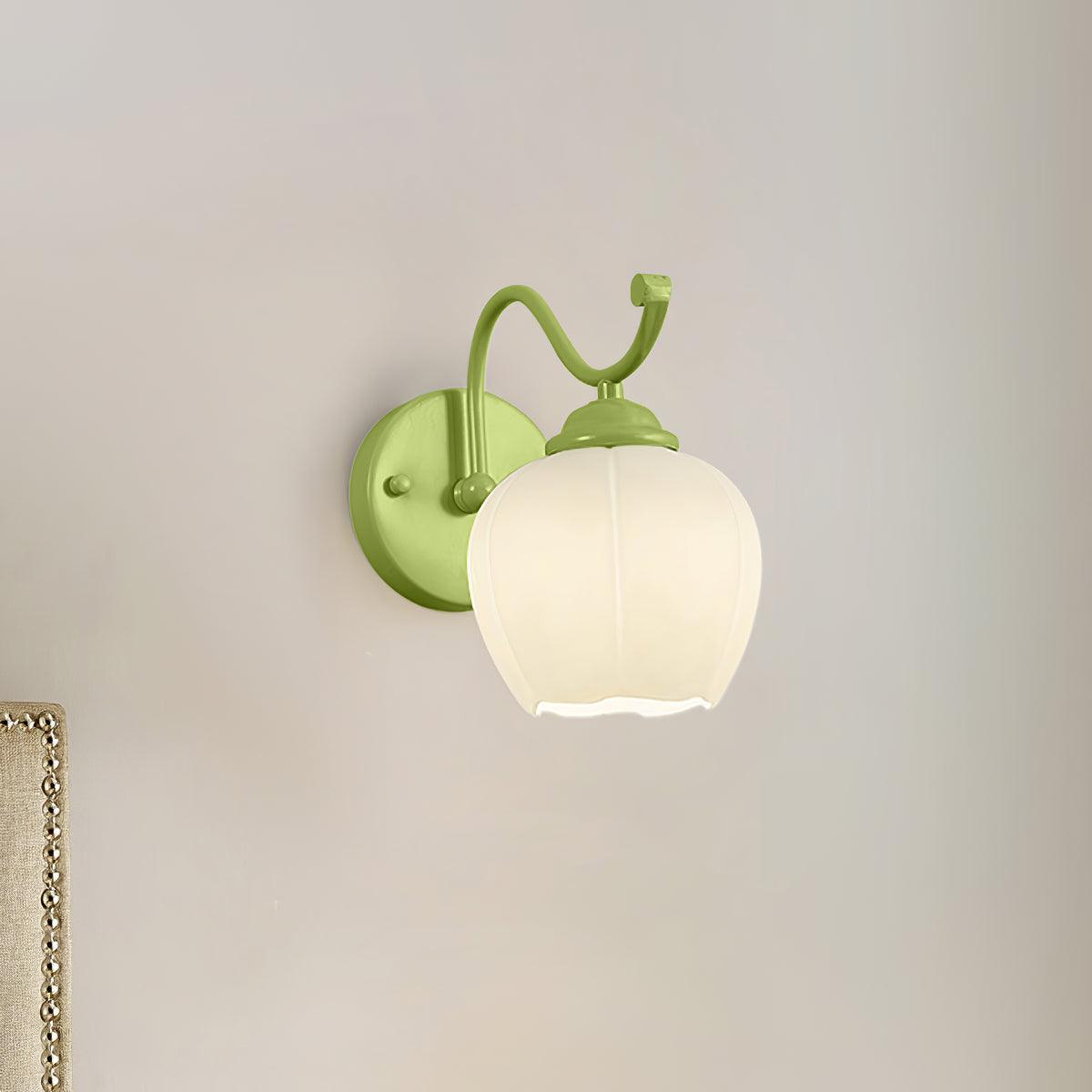 Lily Flower Glass Wall Sconce Set of 2 Modern Indoor Lighting for Hallway and Bedroom