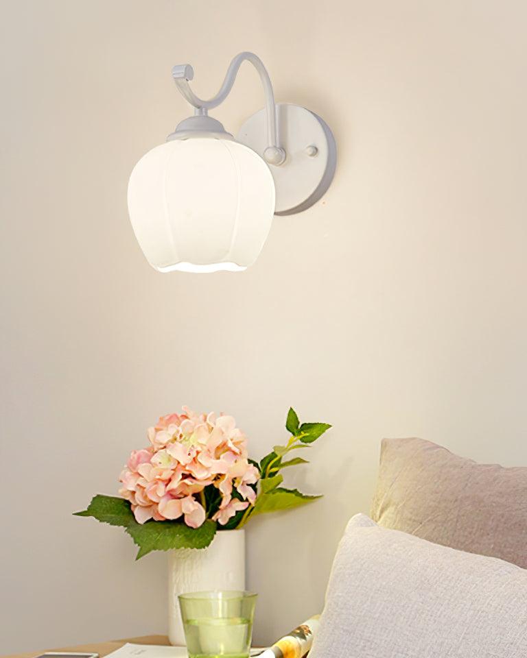 Lily Flower Glass Wall Sconce Set of 2 Modern Indoor Lighting for Hallway and Bedroom