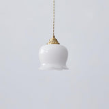 Lily of the Valley Flower Pendant Light with Brass Base and Resin Shade for Elegant Home Lighting