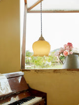 Lily of the Valley Flower Pendant Light with Brass Base and Resin Shade for Elegant Home Lighting