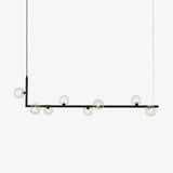 Linear Glass Sphere Chandelier Modern Geometric Pendant Light for Kitchen Island and Dining Table