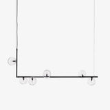 Linear Glass Sphere Chandelier Modern Geometric Pendant Light for Kitchen Island and Dining Table