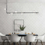 Linear Glass Sphere Chandelier Modern Geometric Pendant Light for Kitchen Island and Dining Table