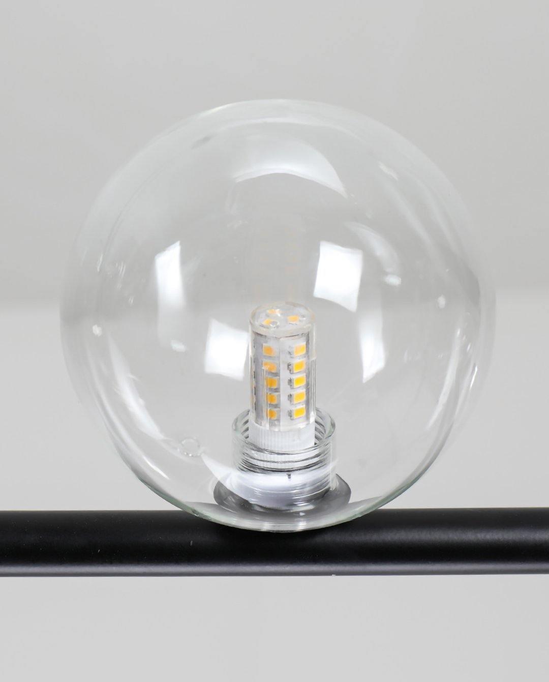 Linear Glass Sphere Chandelier Modern Geometric Pendant Light for Kitchen Island and Dining Table