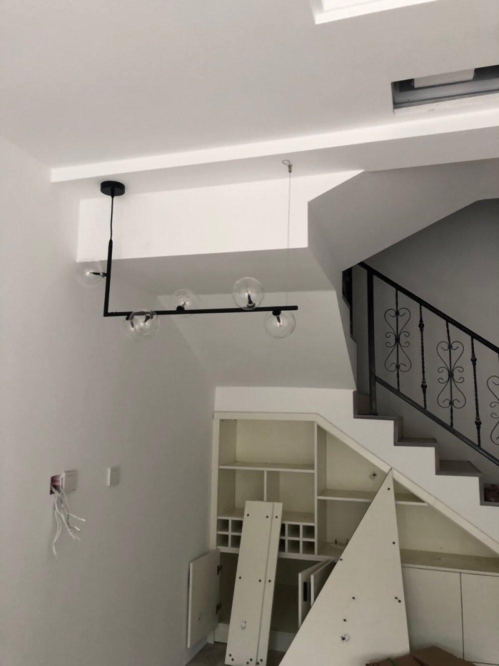 Linear Glass Sphere Chandelier Modern Geometric Pendant Light for Kitchen Island and Dining Table
