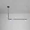 Linear Glass Sphere Chandelier Modern Geometric Pendant Light for Kitchen Island and Dining Table