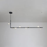 Linear Glass Sphere Chandelier Modern Geometric Pendant Light for Kitchen Island and Dining Table