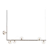 Linear Glass Sphere Chandelier Modern Geometric Pendant Light for Kitchen Island and Dining Table