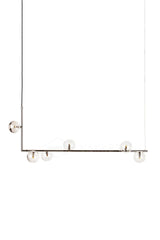 Linear Glass Sphere Chandelier Modern Geometric Pendant Light for Kitchen Island and Dining Table