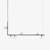 Linear Glass Sphere Chandelier Modern Geometric Pendant Light for Kitchen Island and Dining Table