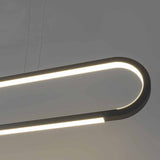 Linear Minimalist LED Dimmable Pendant Light Modern Strip Hanging Chandelier for Dining Room