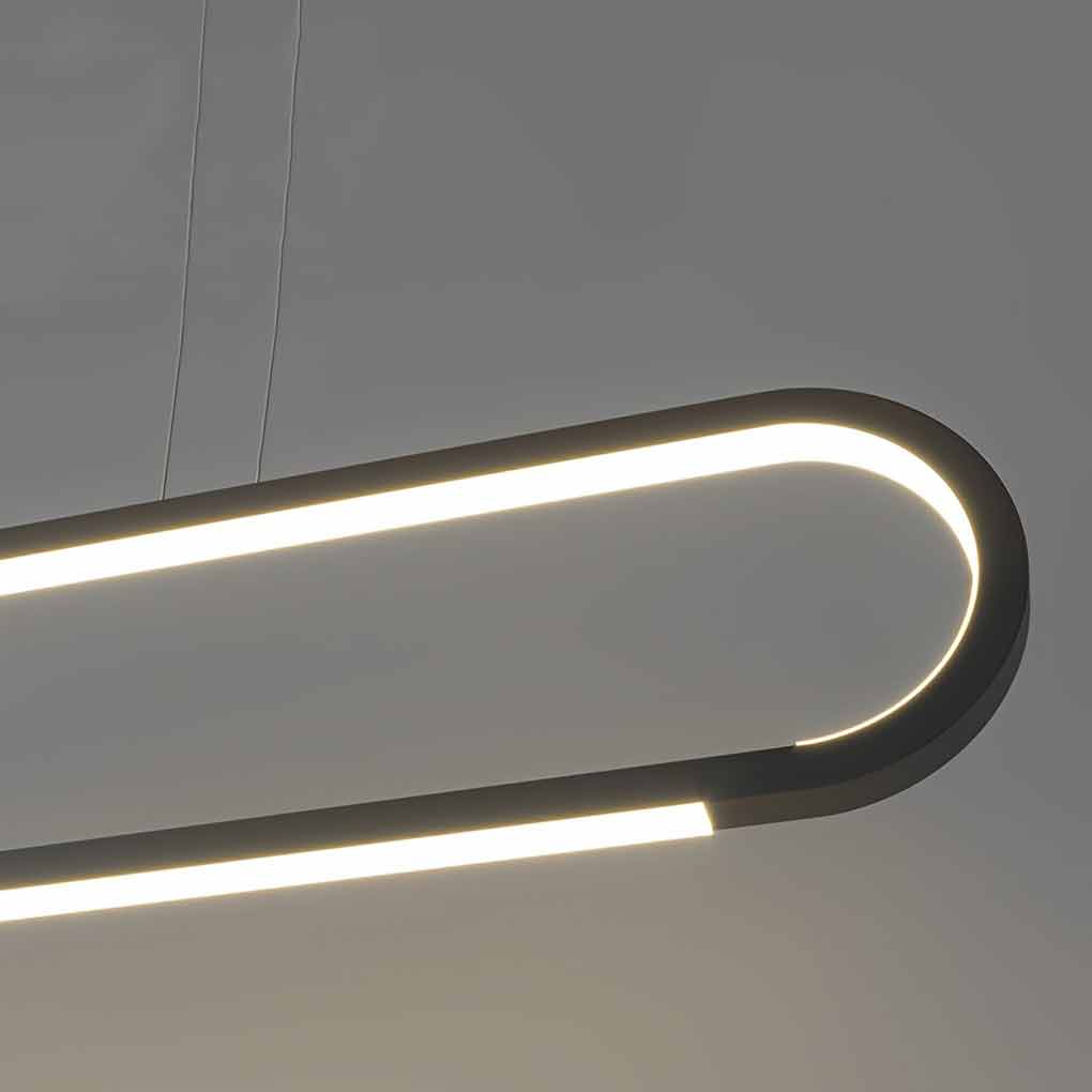 Linear Minimalist LED Dimmable Pendant Light Modern Strip Hanging Chandelier for Dining Room