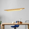 Linear Wood LED Pendant Light Modern Rustic Chandelier for Kitchen Island and Dining Room