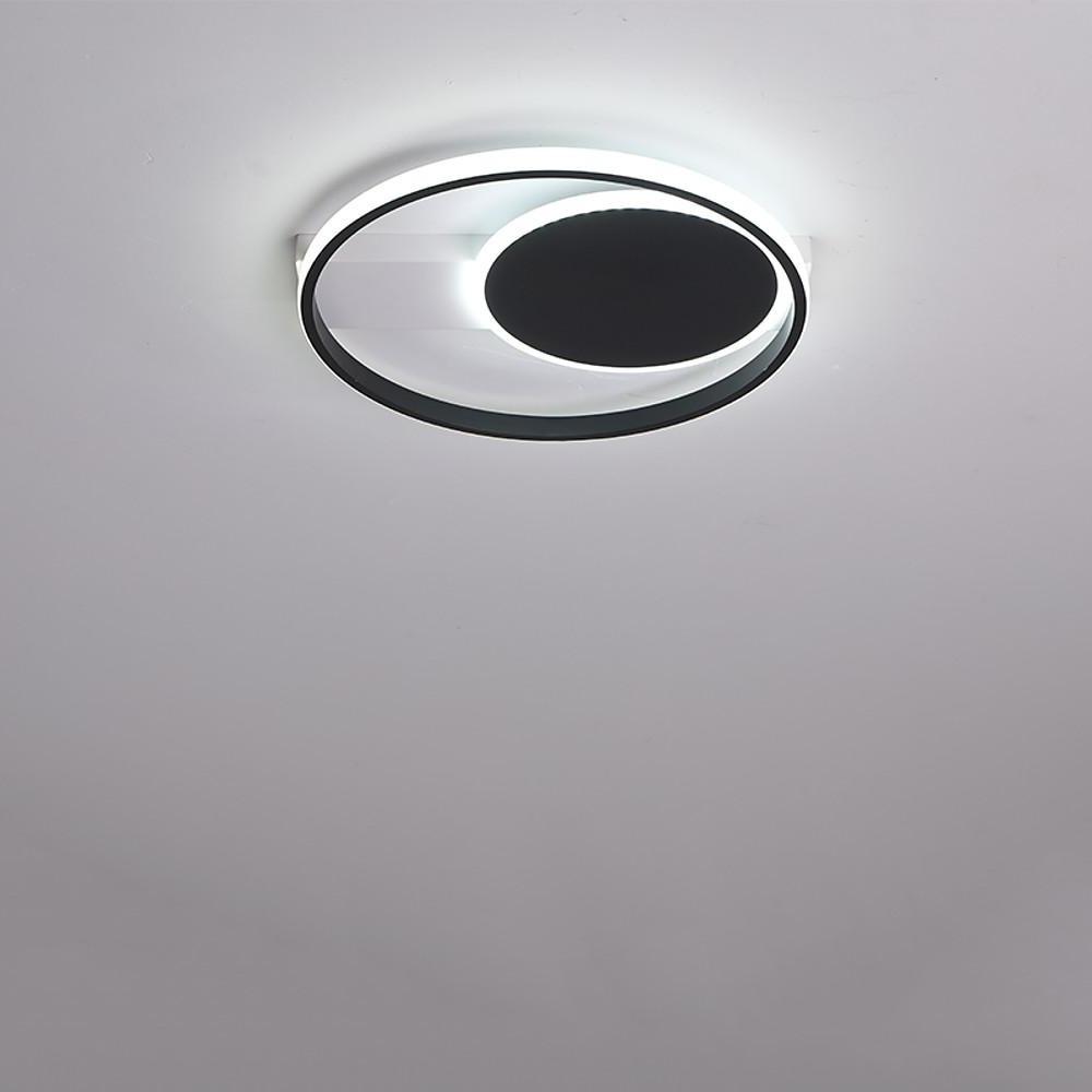 Modern Dual Circle LED Flush Mount Ceiling Light for Bedroom and Living Room 16 Inch 30W