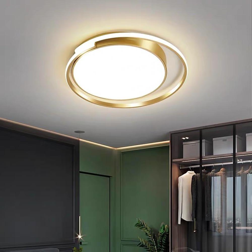 Minimalist Round LED Flush Mount Ceiling Light Ultra Thin 20 Inch Metal Fixture