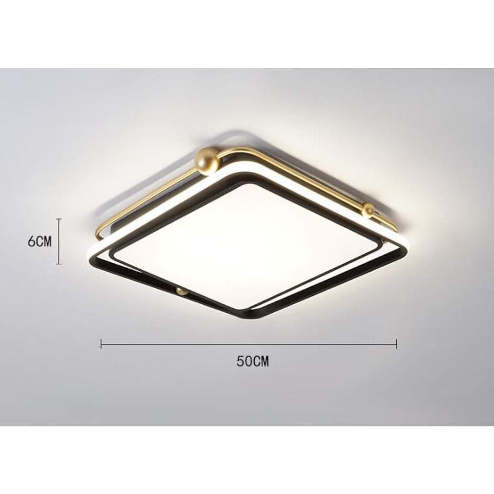 Modern Geometric Square LED Flush Mount Ceiling Light Dimmable Nordic Minimalist Fixture
