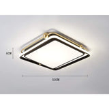 Modern Geometric Square LED Flush Mount Ceiling Light Dimmable Nordic Minimalist Fixture
