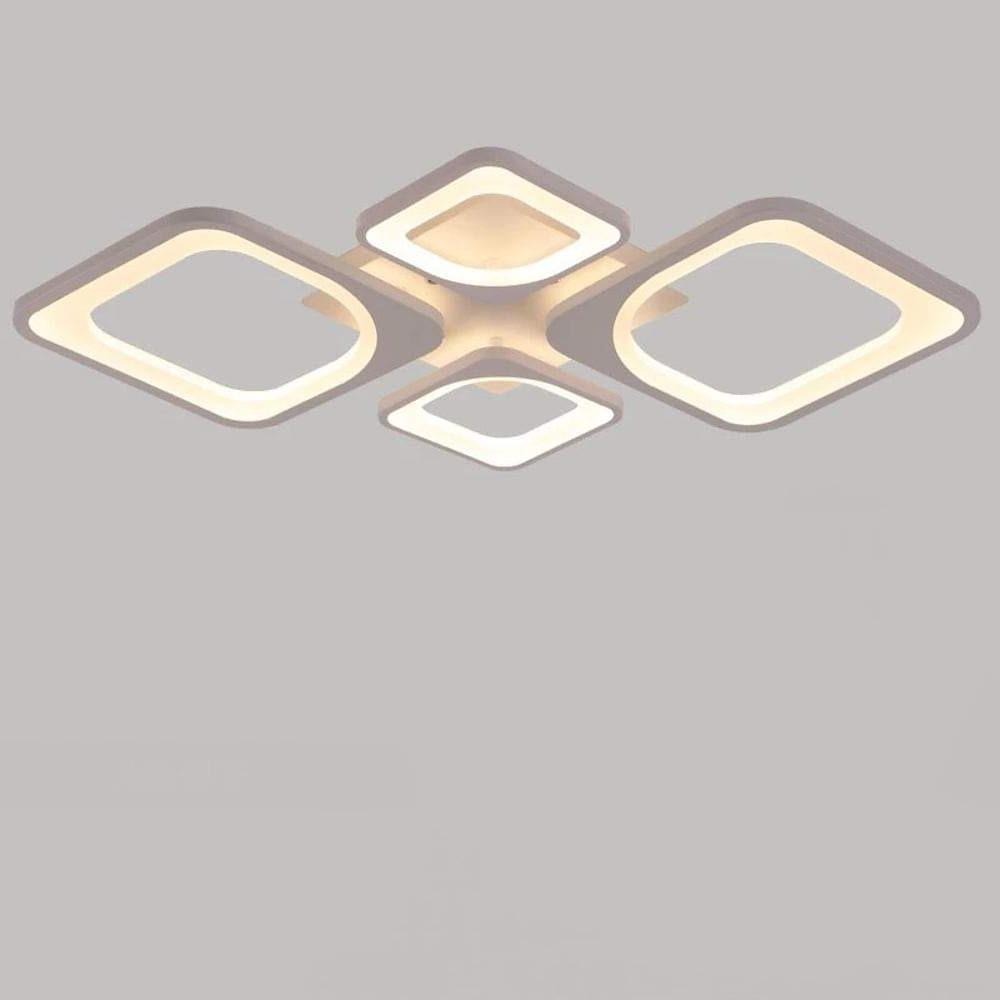 Modern Geometric White LED Ceiling Light Metal Flush Mount Lighting for Living Room Bedroom