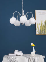 Loa Mid Century Modern Yellow Glass Globe Chandelier with Polished Chrome Finish
