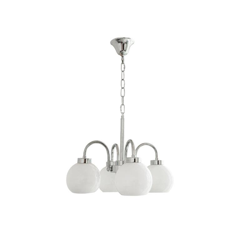 Loa Mid Century Modern Yellow Glass Globe Chandelier with Polished Chrome Finish