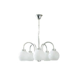 Loa Mid Century Modern Yellow Glass Globe Chandelier with Polished Chrome Finish