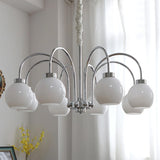 Loa Mid Century Modern Yellow Glass Globe Chandelier with Polished Chrome Finish