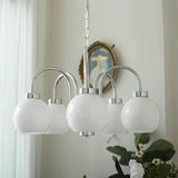 Loa Mid Century Modern Yellow Glass Globe Chandelier with Polished Chrome Finish