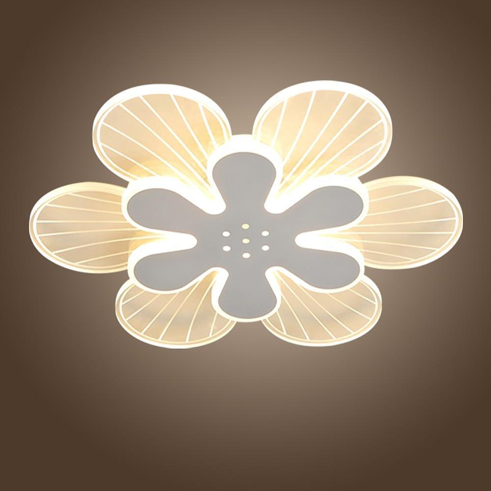 Modern Geometric Flower LED Flush Mount Ceiling Light Acrylic Dimmable Bedroom Fixture