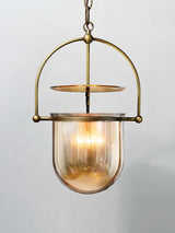 Lorford Cup Glass Pendant Light Elegant Gold Finish Hanging Ceiling Lamp for Modern Kitchens