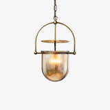 Lorford Cup Glass Pendant Light Elegant Gold Finish Hanging Ceiling Lamp for Modern Kitchens