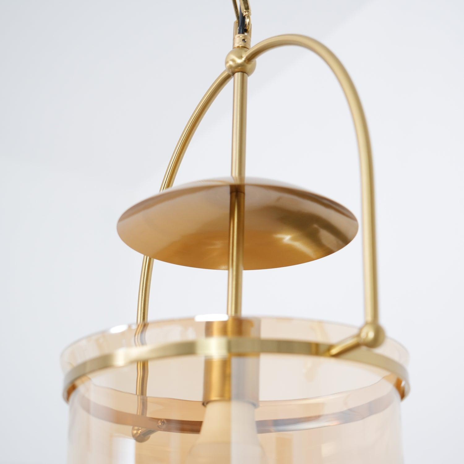 Lorford Cup Glass Pendant Light Elegant Gold Finish Hanging Ceiling Lamp for Modern Kitchens