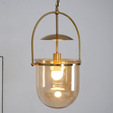 Lorford Cup Glass Pendant Light Elegant Gold Finish Hanging Ceiling Lamp for Modern Kitchens