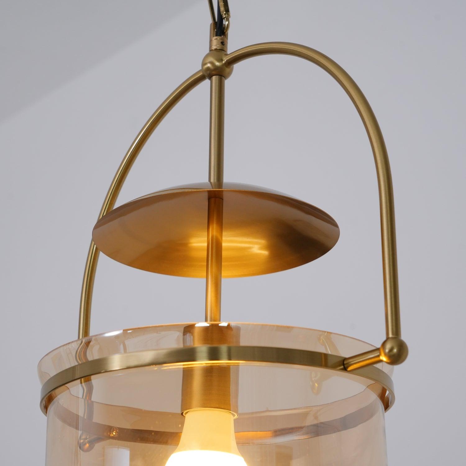 Lorford Cup Glass Pendant Light Elegant Gold Finish Hanging Ceiling Lamp for Modern Kitchens