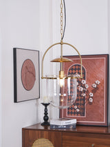 Lorford Cup Glass Pendant Light Elegant Gold Finish Hanging Ceiling Lamp for Modern Kitchens
