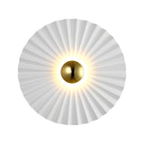 Lotus Leaf Round Pleated LED Wall Sconce Modern White Decorative Light Fixture