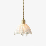 lotus-shape-brass-and-etched-crystal-glass-small-pendant-lamp-for-kitchen-and-hallway-lighting