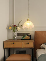 lotus-shape-brass-and-etched-crystal-glass-small-pendant-lamp-for-kitchen-and-hallway-lighting