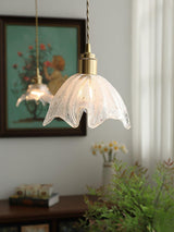 lotus-shape-brass-and-etched-crystal-glass-small-pendant-lamp-for-kitchen-and-hallway-lighting