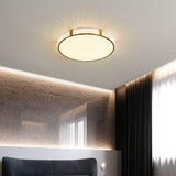 Modern Nordic Copper LED Flush Mount Ceiling Light with Geometric Acrylic Shade