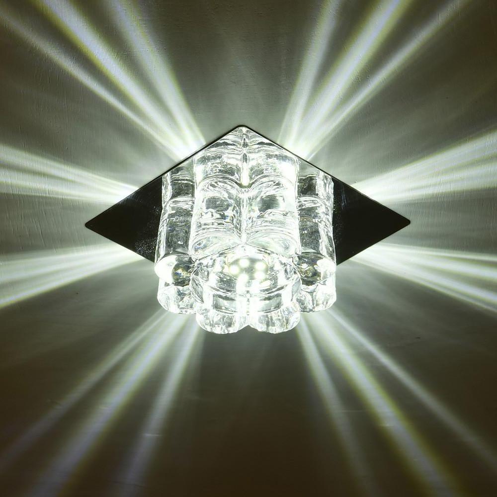 Modern Flower Shaped Crystal LED Flush Mount Ceiling Light for Hallway and Bedroom