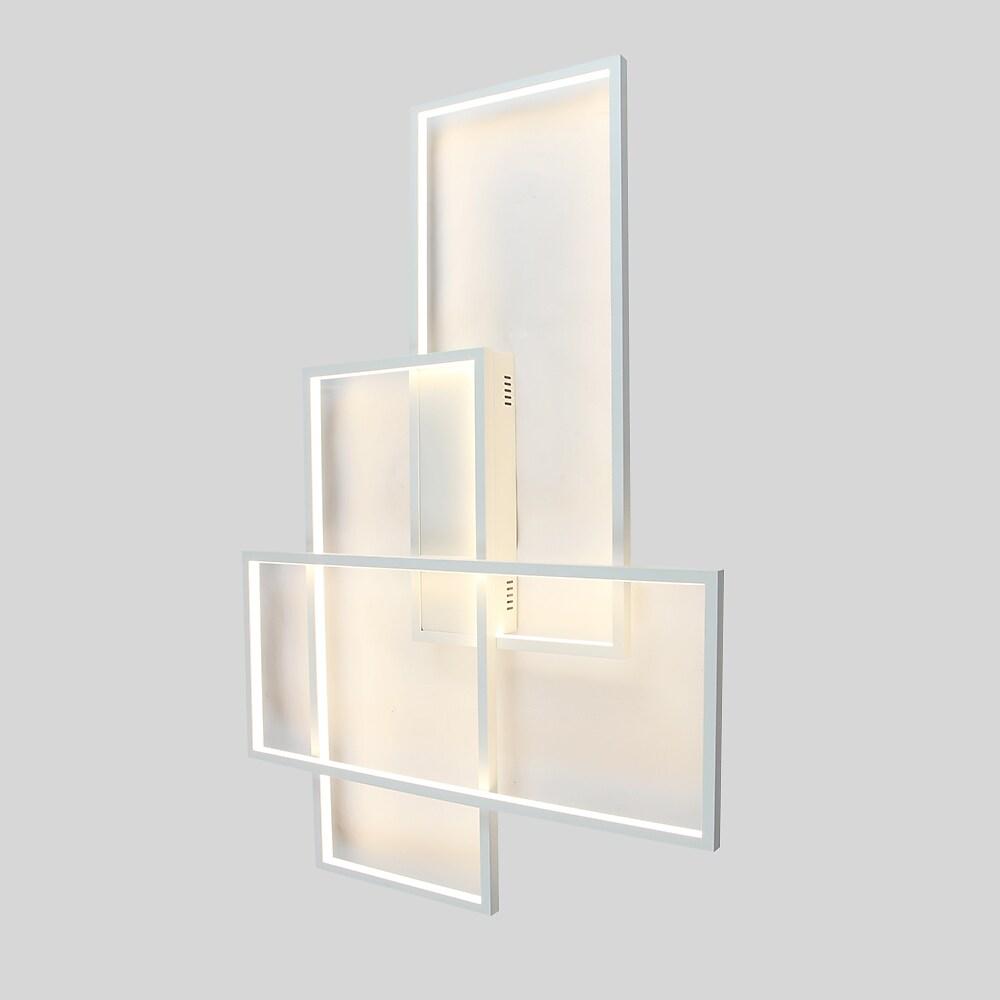 Modern Geometric LED Ceiling Light Overlapping Rectangles Flush Mount Aluminum Fixture