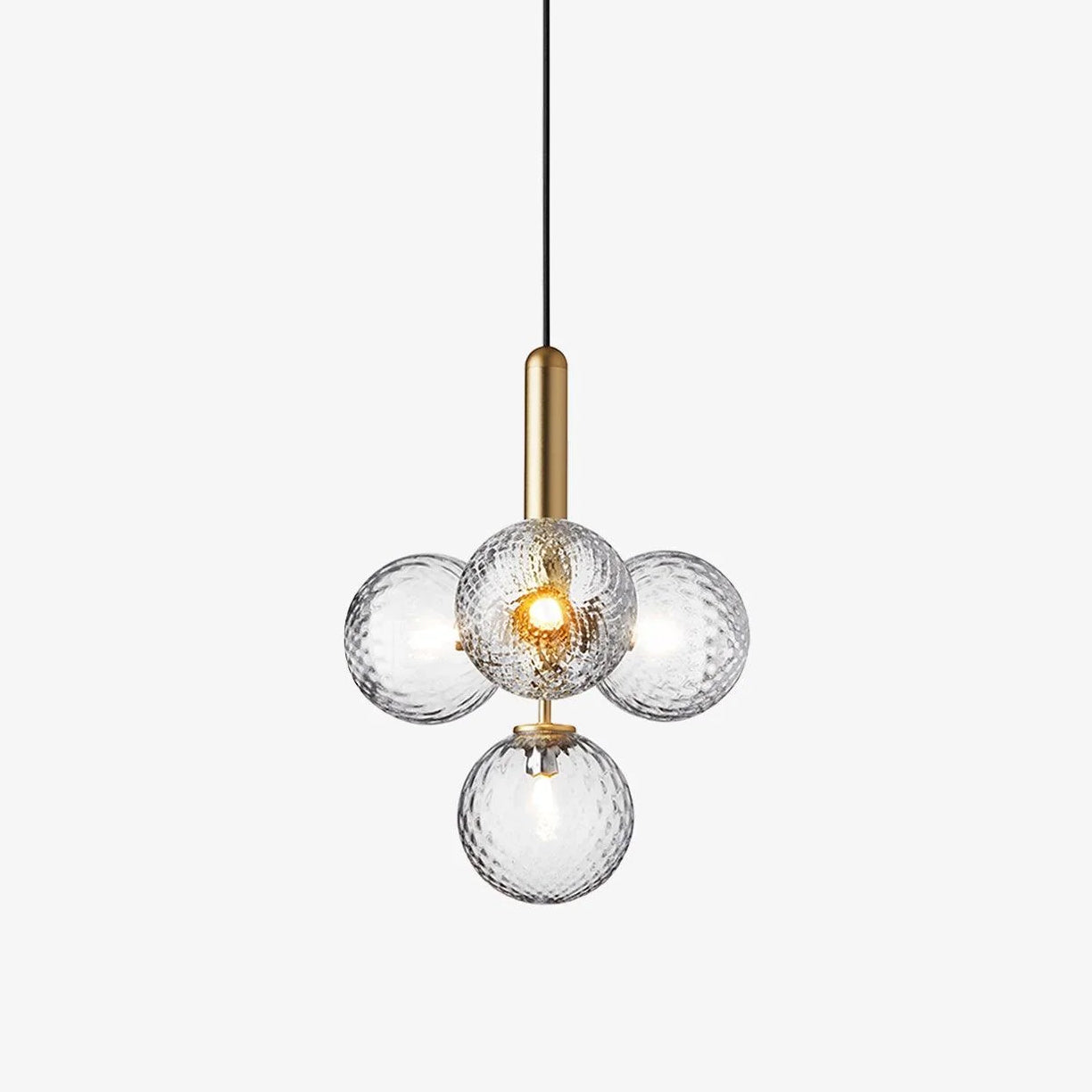 Luminae Glass Sphere Pendant Light Modern Nordic Hanging Lamp for Kitchen and Dining Room