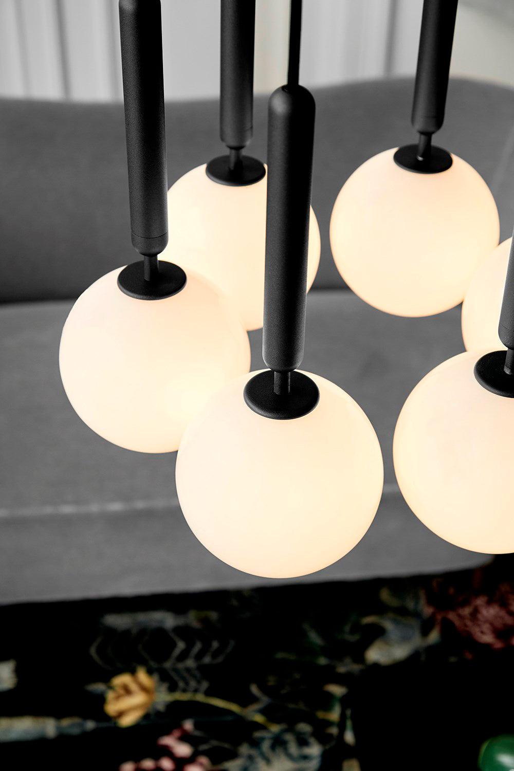Luminae Glass Sphere Pendant Light Modern Nordic Hanging Lamp for Kitchen and Dining Room