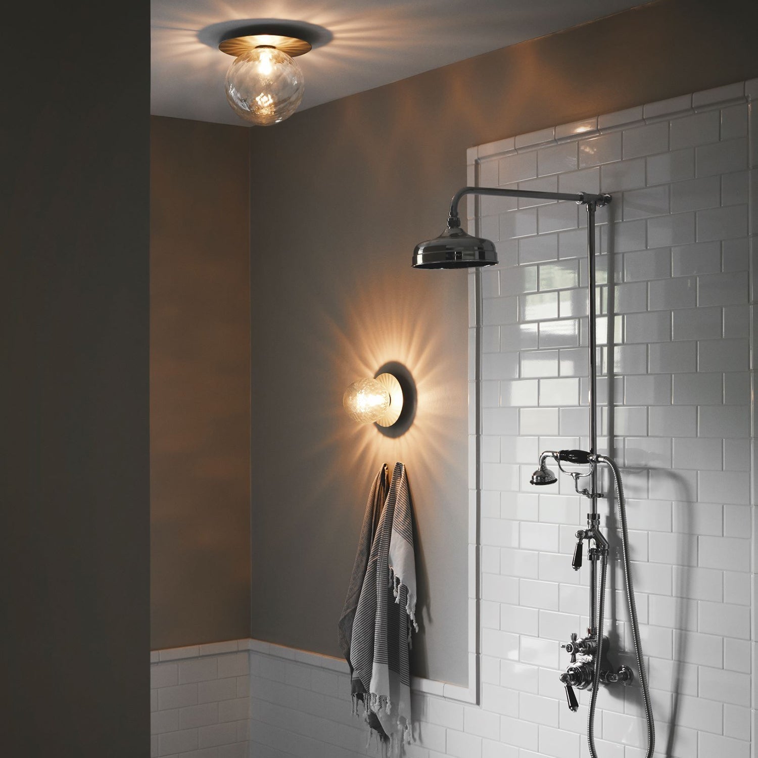 Lunara Modern Glass Globe Wall Sconce and Ceiling Light for Entryway or Hallway