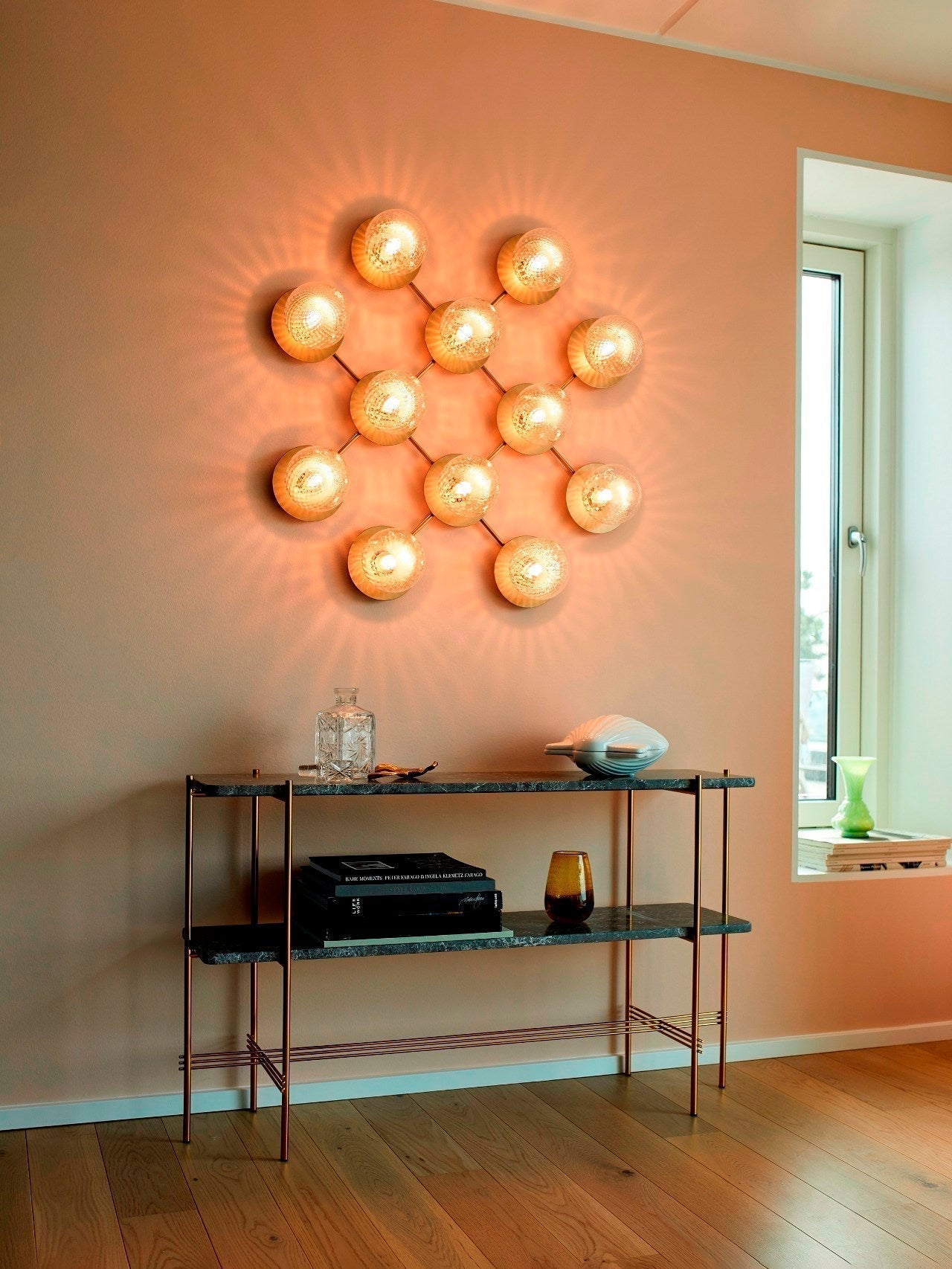 Lunara Modern Glass Globe Wall Sconce and Ceiling Light for Entryway or Hallway