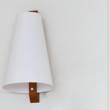 Lupe Minimalist Conical Rice Paper Wall Sconce with Walnut Wood Base Set of 2