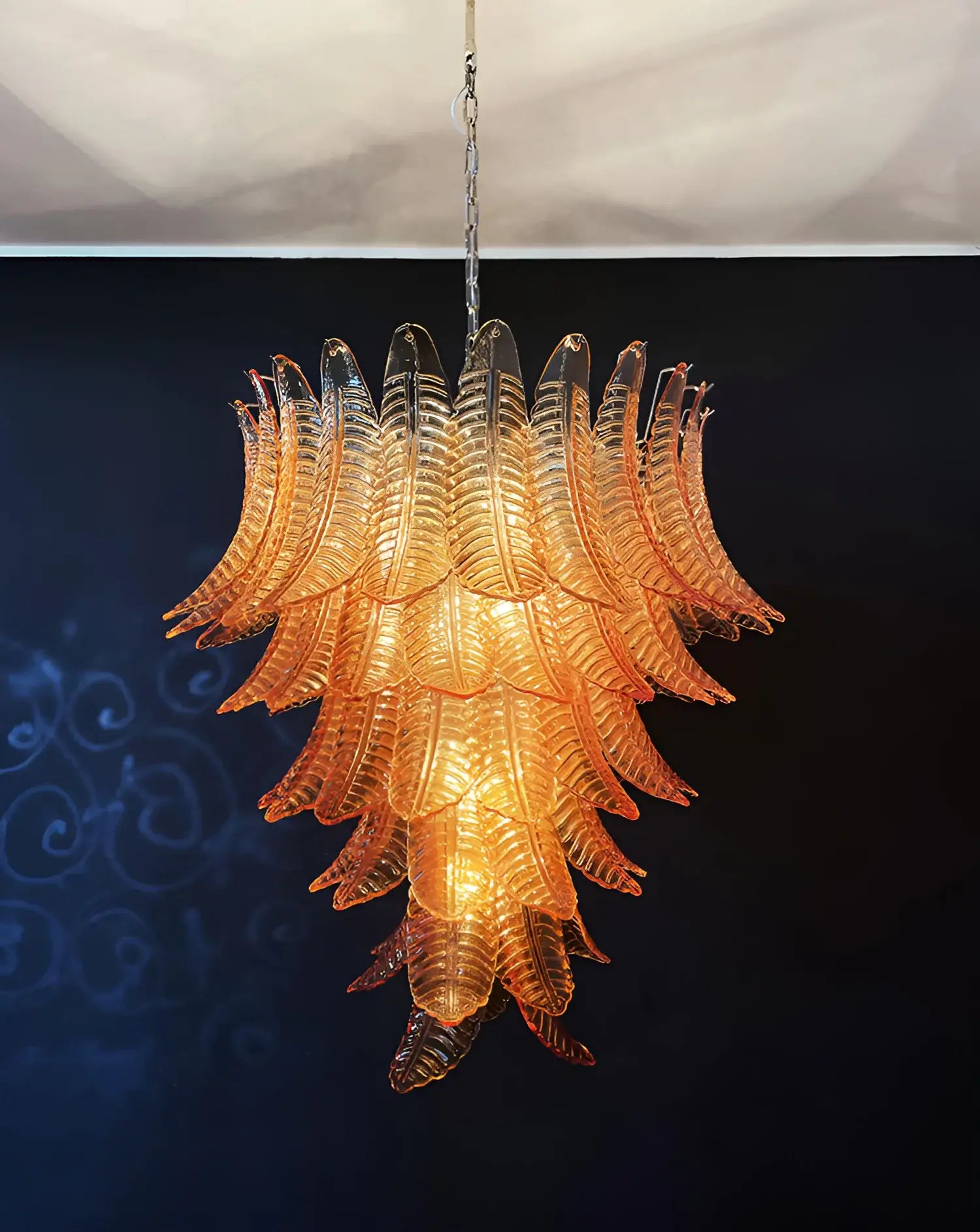 luxurious-murano-style-amber-glass-petal-chandelier-elegant-handcrafted-ceiling-light-fixture